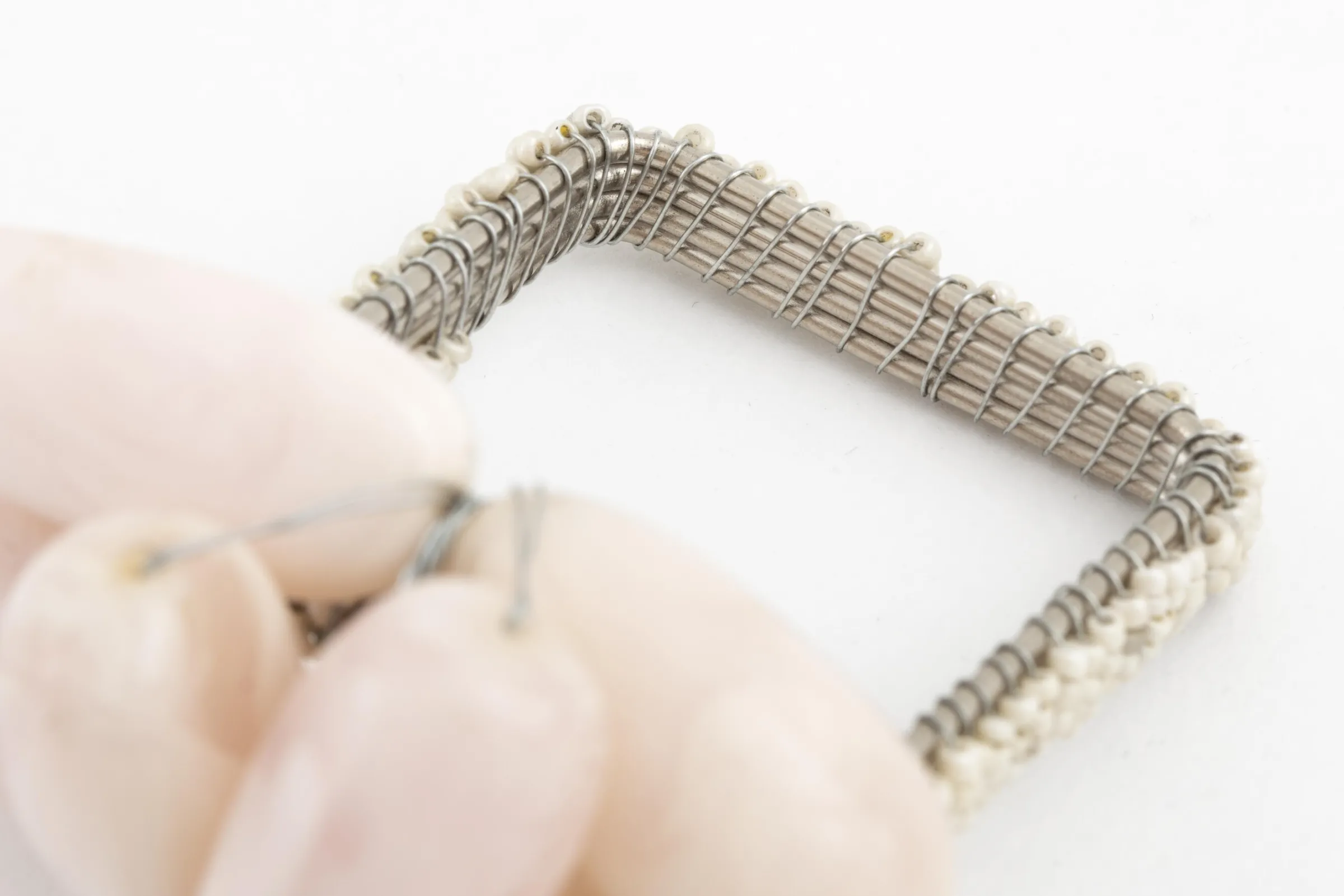 Flamant Tina, Servetring, Kralen, Wit^ Moederdag