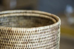 Flamant Togo, Afvalbak, Met Deksel, Riet^ Decoratie