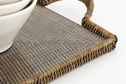 Flamant Togo, Dienblad, Rechthoekig, Met Glas, Riet^ Accessoires