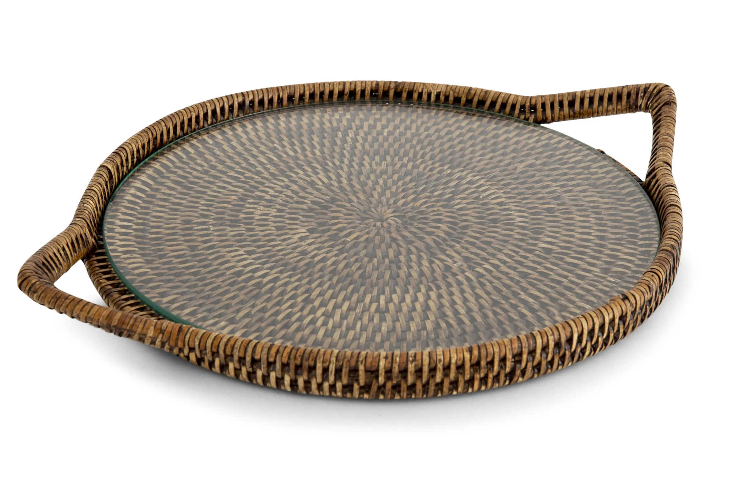 Flamant Togo, Dienblad, Rond, Met Glas, Riet^ Accessoires