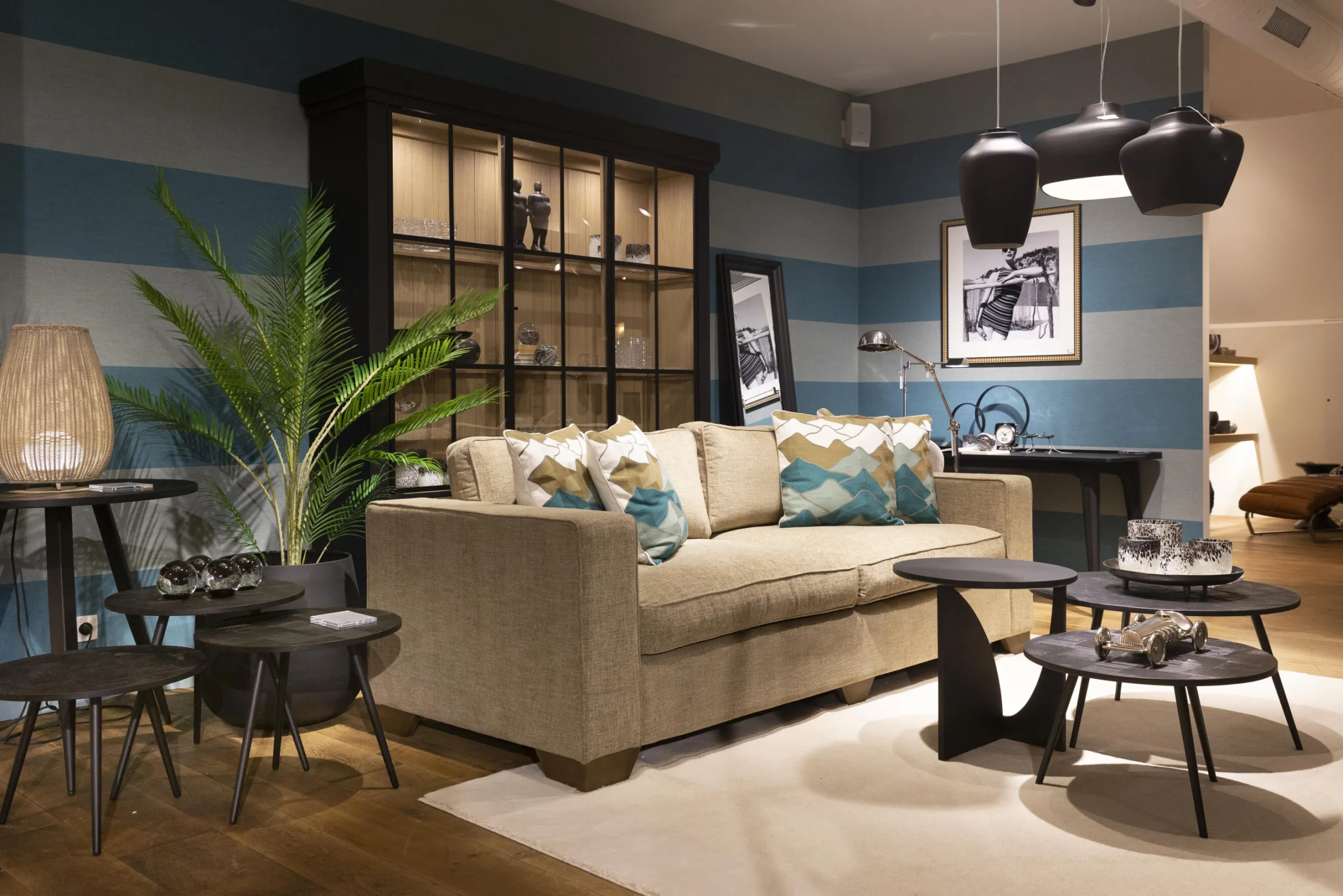 Flamant Wyatt, Hanglamp, Zwart/Wit, Model 2^ Verlichting