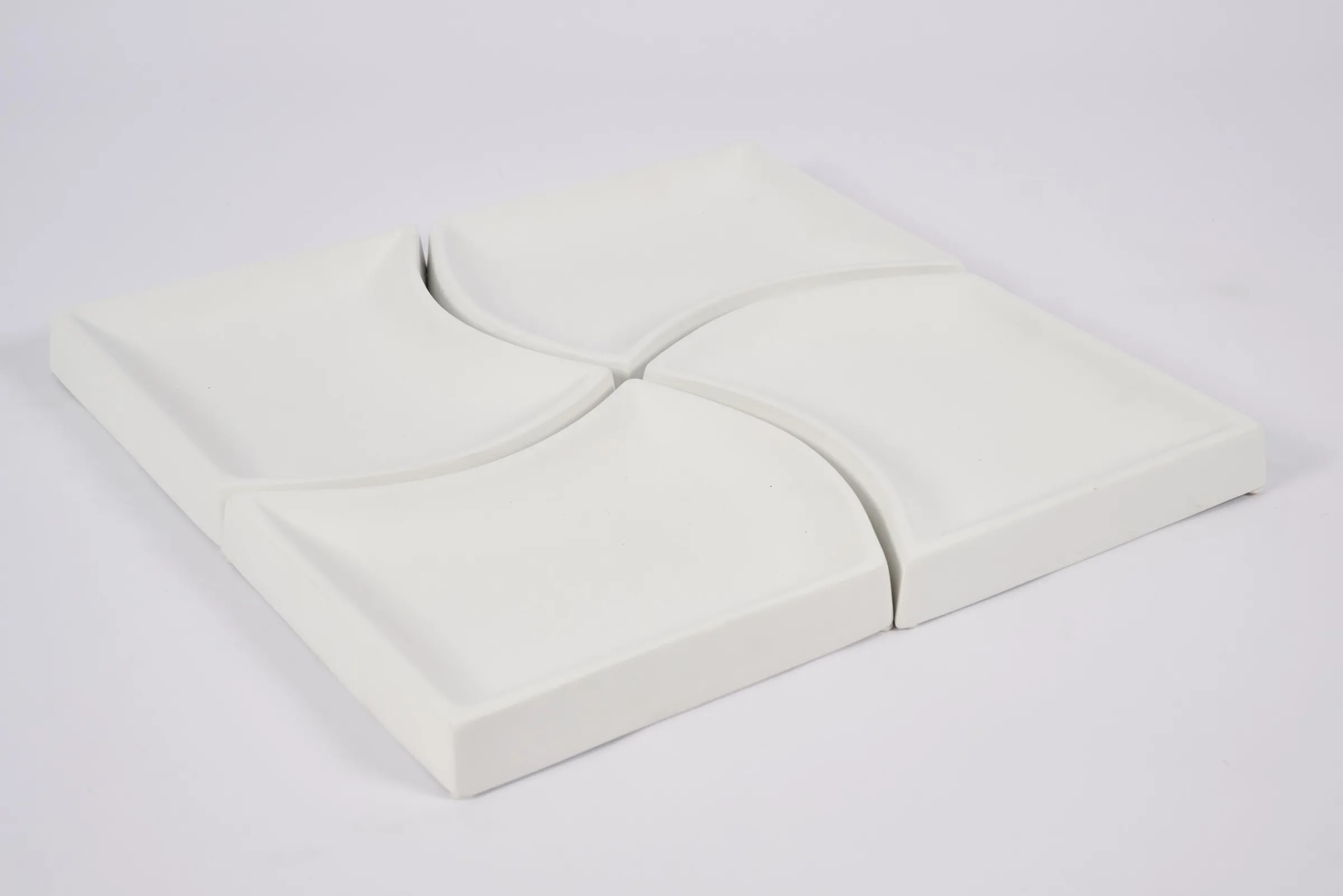 Flamant Yuni, Kom, Keramiek, Wit, Set Van 4^ Decoratie