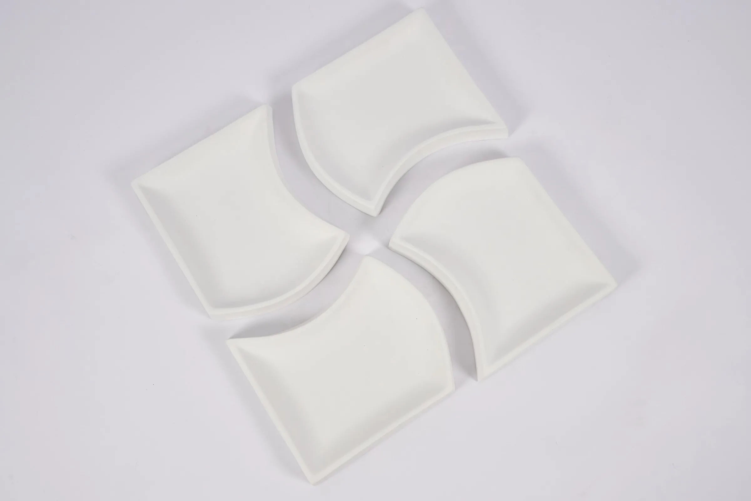 Flamant Yuni, Kom, Keramiek, Wit, Set Van 4^ Decoratie