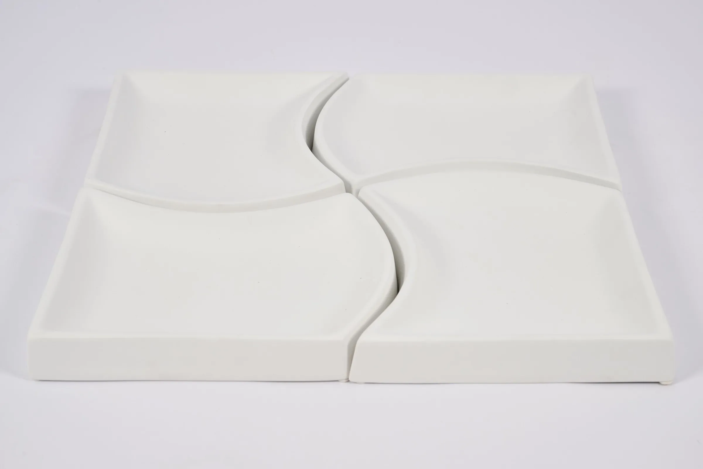 Flamant Yuni, Kom, Keramiek, Wit, Set Van 4^ Decoratie