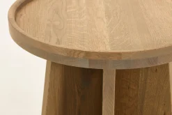 Flamant Zilver, Bijzettafel, Verweerd Eiken, Rond^ Koffie Tafels