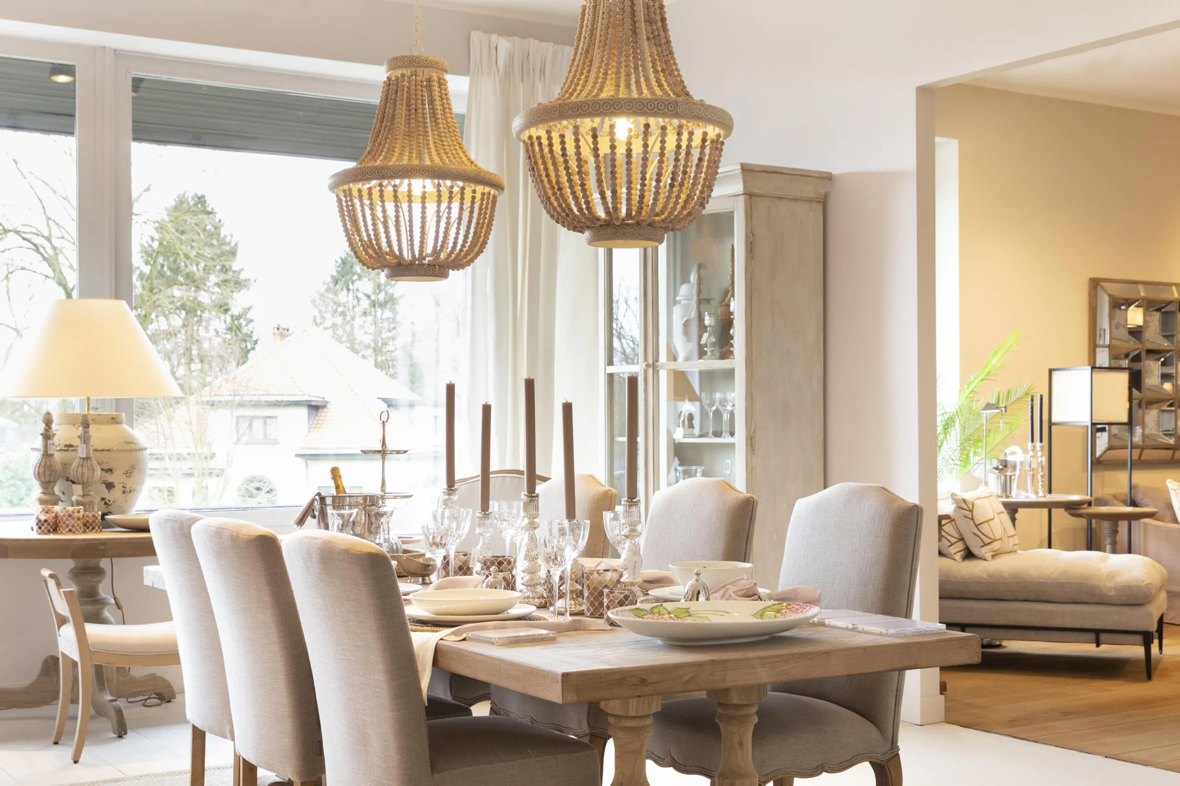 Flamant Zofia, Hanglamp, Ijzer En Houten Kralen^ Verlichting